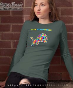 Detroit Lions Autism Its Ok To Be Different Longsleeves