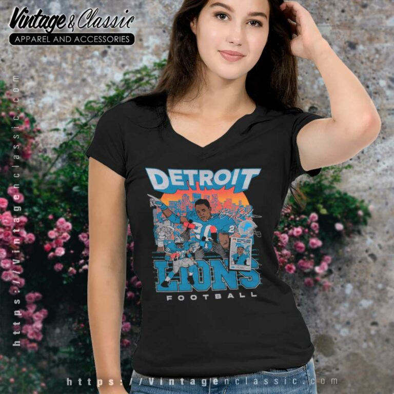 Detroit Lions Barry Sanders V Neck TShirt Detroit Lions Barry Sanders V Neck TShirt