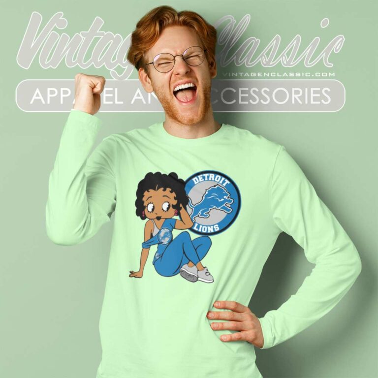 Detroit Lions Betty Boop Long Sleeve Tee Detroit Lions Betty Boop Long Sleeve Tee