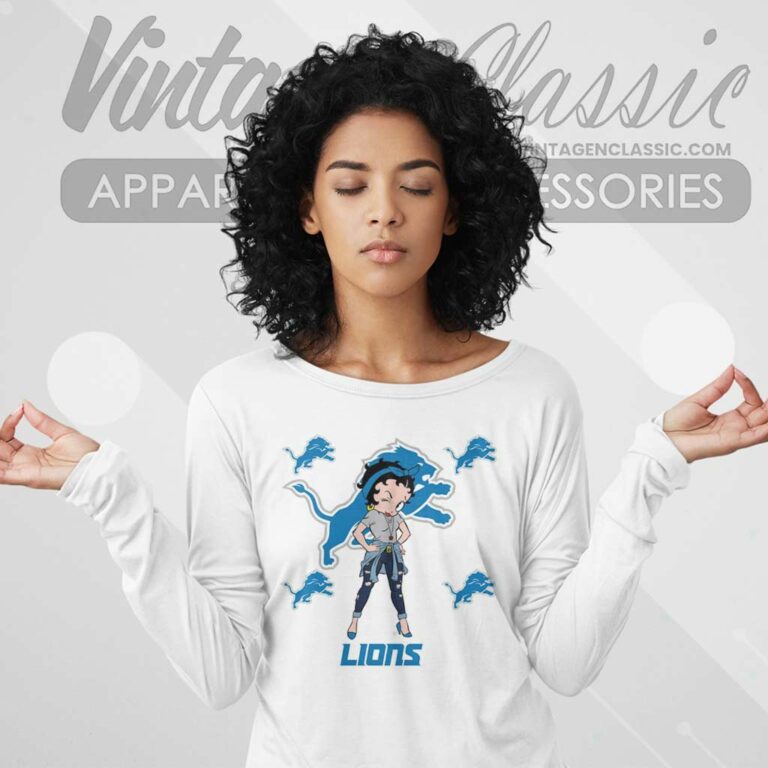 Detroit Lions Betty Boop Nfl Girl Long Sleeve Tee Detroit Lions Betty Boop Nfl Girl Long Sleeve Tee
