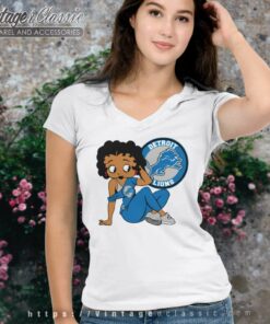 Detroit Lions Betty Boop V Neck TShirt
