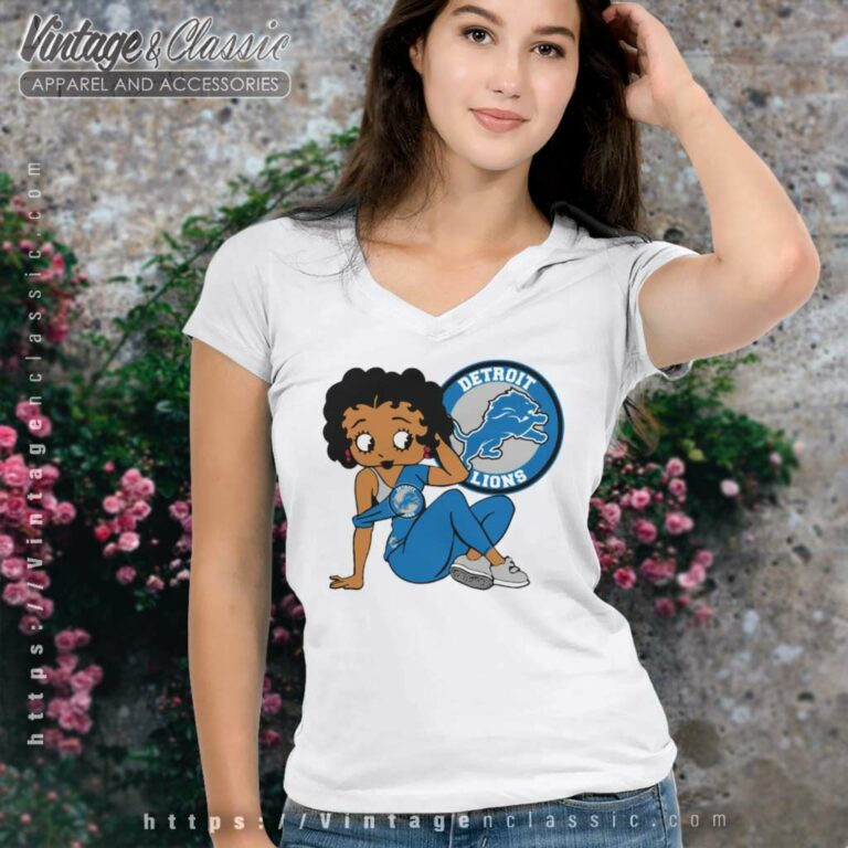 Detroit Lions Betty Boop V Neck TShirt Detroit Lions Betty Boop V Neck TShirt