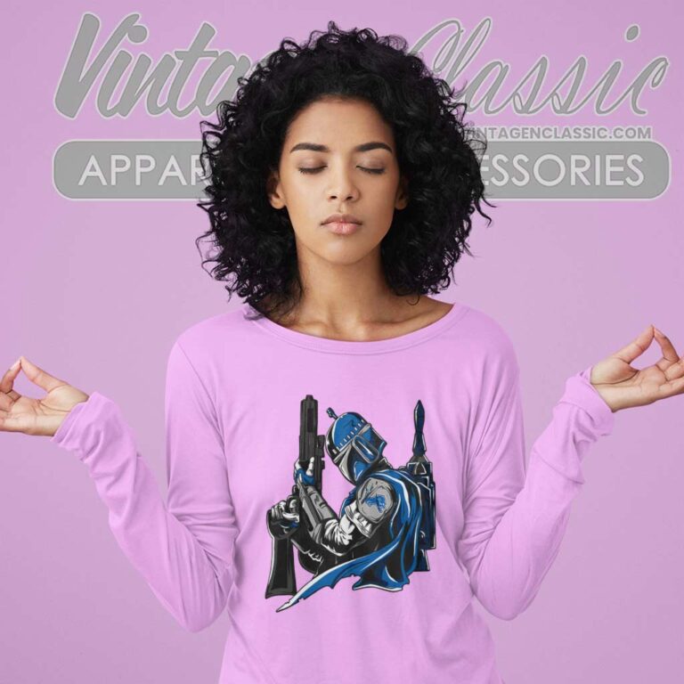 Detroit Lions Boba Fett Star Wars Long Sleeve Tee Detroit Lions Boba Fett Star Wars Long Sleeve Tee