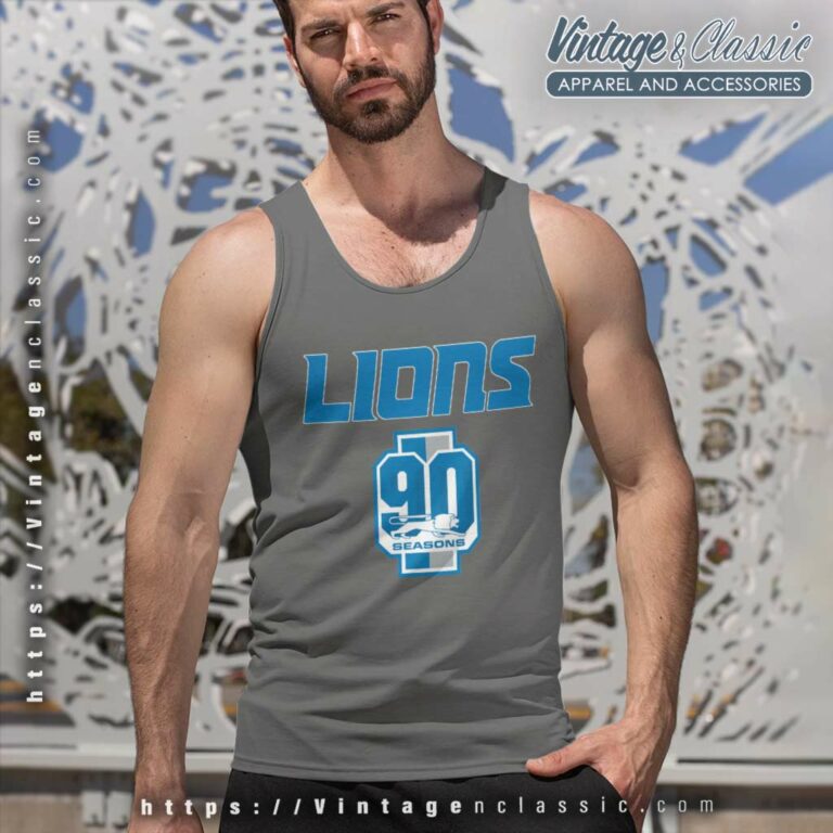 Detroit Lions Celebrate 90th Season Tank Top Racerback Detroit Lions Celebrate 90th Season Tank Top Racerback