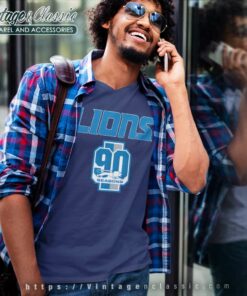 Detroit Lions Celebrate 90th Season V Neck TShirt