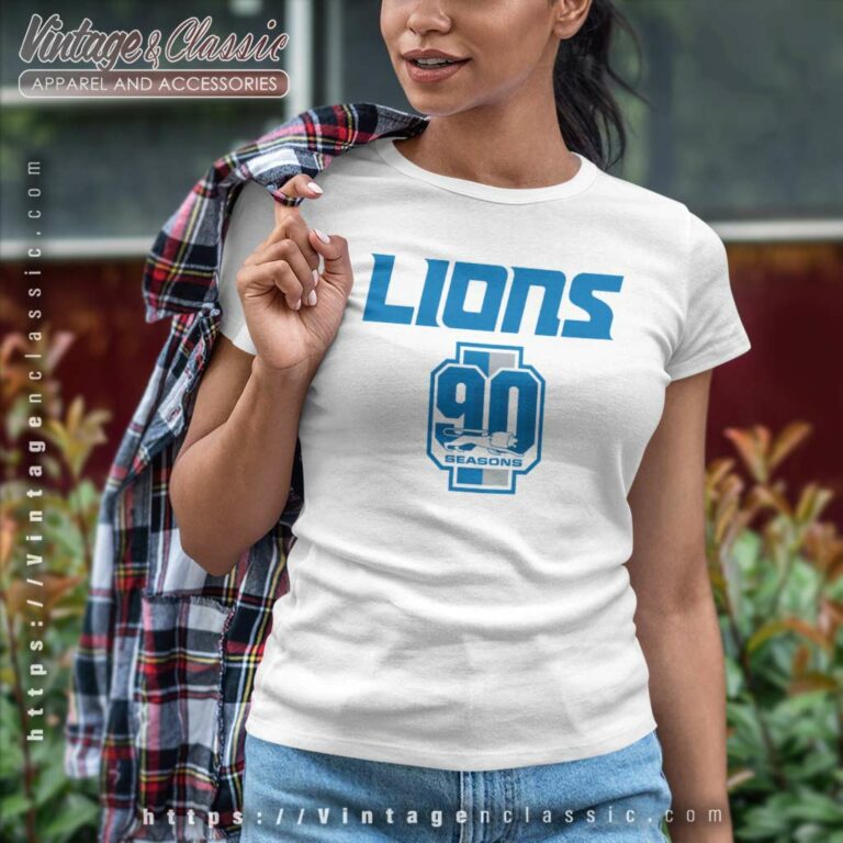 Detroit Lions Celebrate 90th Season Women TShirt Detroit Lions Celebrate 90th Season Women TShirt