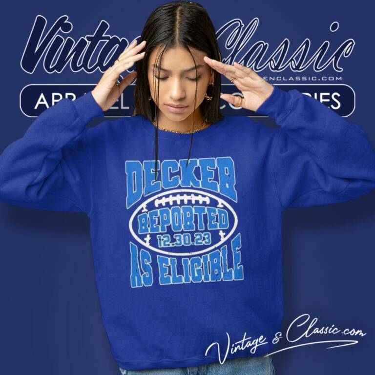 Detroit Lions Decker Reported As Eligible 12 30 23 Sweatshirt Detroit Lions Decker Reported As Eligible 12 30 23 Sweatshirt