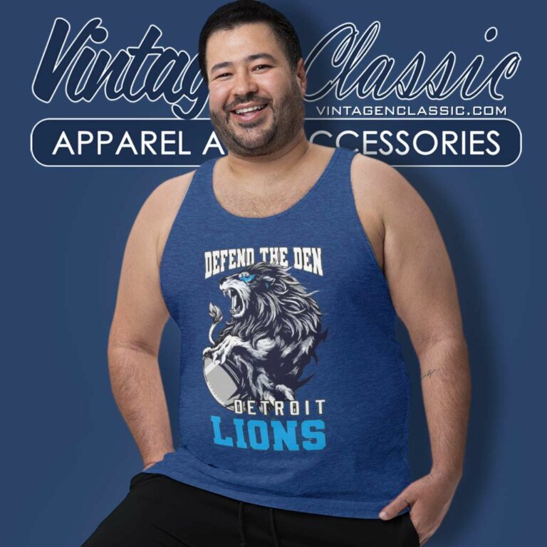 Detroit Lions Defend The Den Tank Top Racerback Detroit Lions Defend The Den Tank Top Racerback