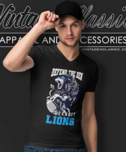 Detroit Lions Defend The Den Shirt 6 Detroit Lions Defend The Den V Neck TShirt