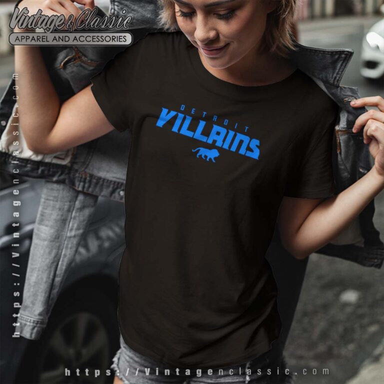 Detroit Lions Detroit Villains logo Tshirt Detroit Lions Detroit Villains logo Tshirt