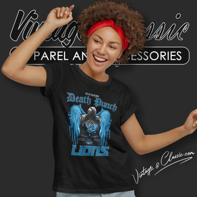 Detroit Lions Five Finger Death Punch Women T Shirt Detroit Lions Five Finger Death Punch Women T Shirt