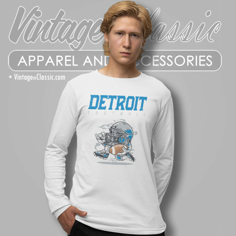 Detroit Lions Football Helmet Vintage Long Sleeve Tee Detroit Lions Football Helmet Vintage Long Sleeve Tee