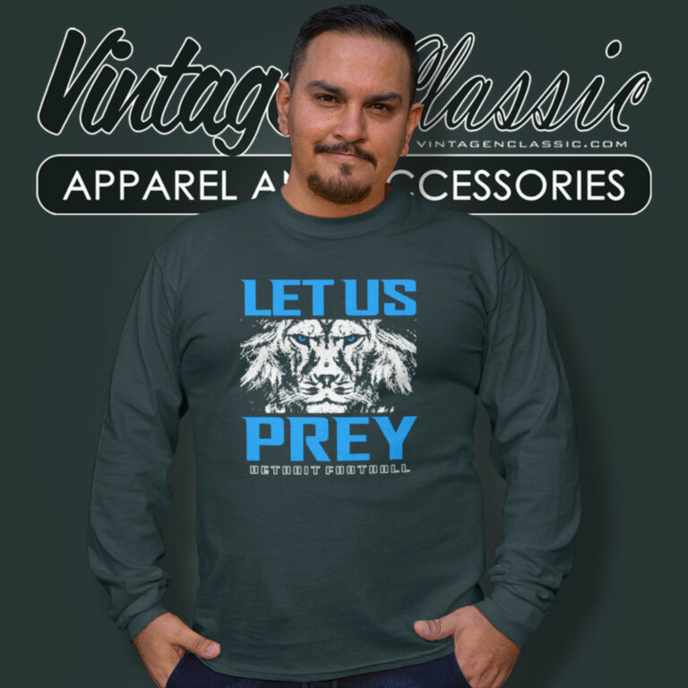 Detroit Lions Football Let Us Prey Long Sleeve Tee Detroit Lions Football Let Us Prey Long Sleeve Tee