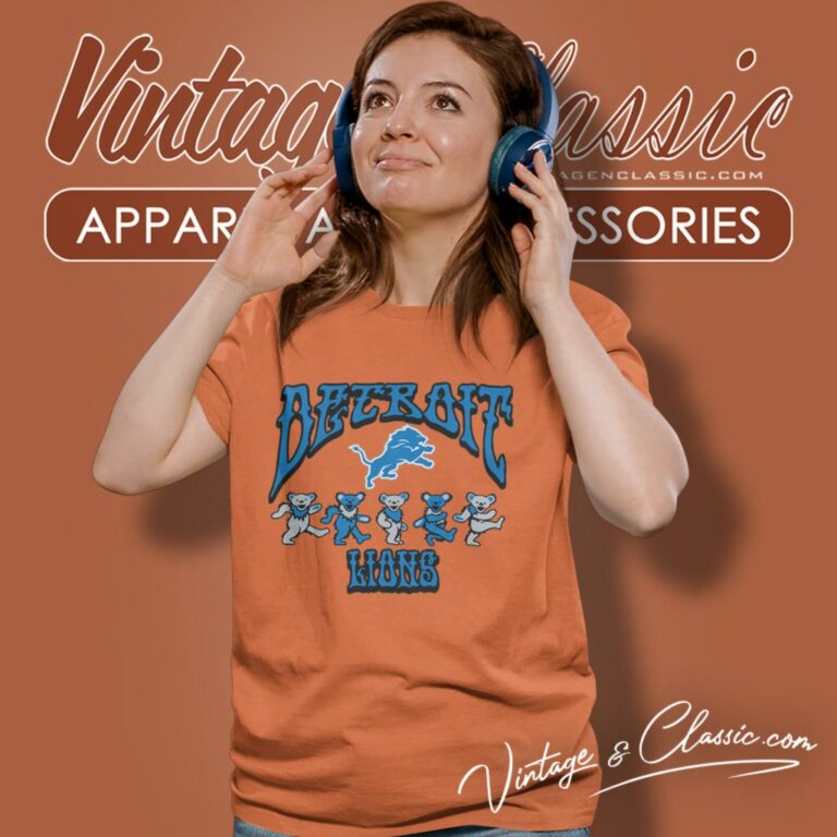 Detroit Lions Grateful Dead Dancing Bears Women T Shirt Detroit Lions Grateful Dead Dancing Bears Women T Shirt