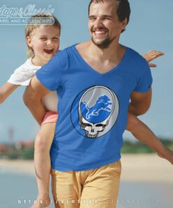 Detroit Lions Grateful Dead Steal Your Face V Neck TShirt