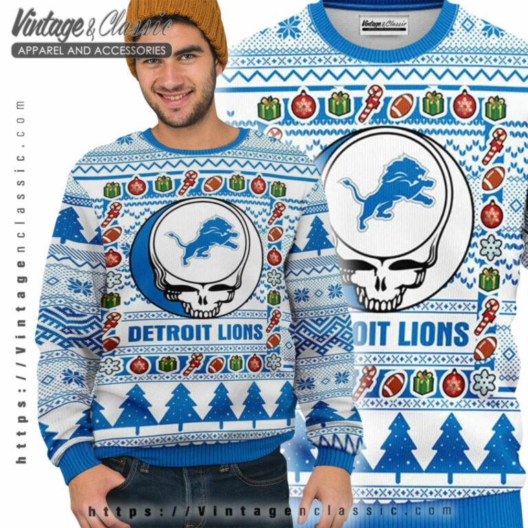 Detroit Lions Grateful Dead Ugly Sweater Ugly Sweater Detroit Lions Grateful Dead Ugly Sweater Ugly Sweater