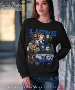 Detroit Lions Horror Movies Characters Halloween Shirt Sweatshirt