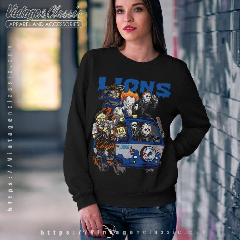 Detroit Lions Horror Movies Characters Halloween Shirt Sweatshirt Detroit Lions Horror Movies Characters Halloween Shirt Sweatshirt