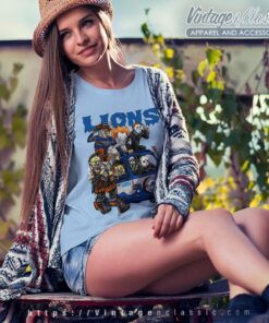 Detroit Lions Horror Movies Characters Halloween Shirt Women T shirt