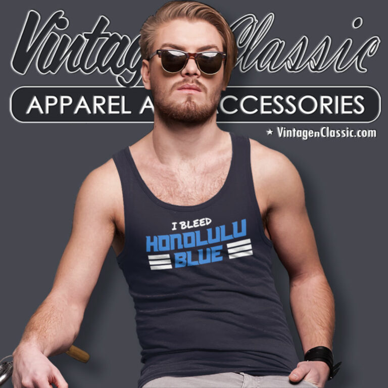 Detroit Lions I Bleed Honolulu Blue Tank Top Racerback Detroit Lions I Bleed Honolulu Blue Tank Top Racerback