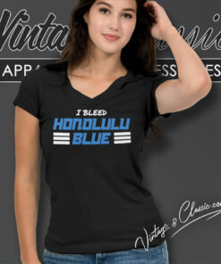 Detroit Lions I Bleed Honolulu Blue V Neck TShirt