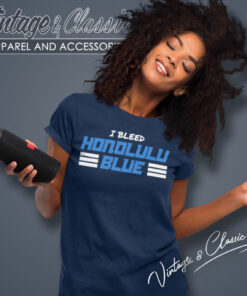 Detroit Lions I Bleed Honolulu Blue Women T Shirt