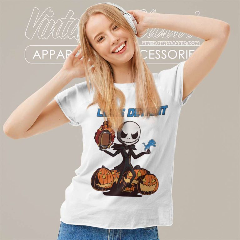 Detroit Lions Jack Skellington Halloween Women TShirt Detroit Lions Jack Skellington Halloween Women TShirt