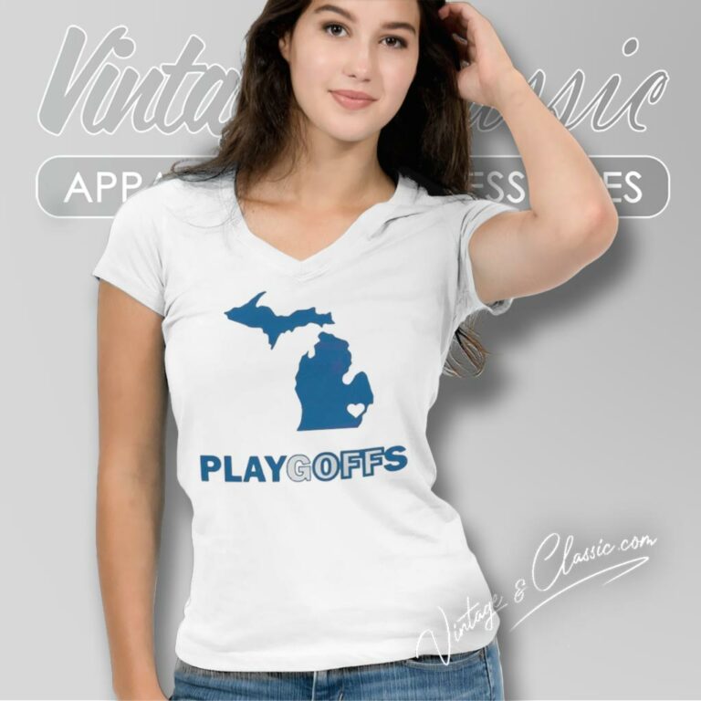 Detroit Lions Jared Goff Play Goffs V Neck TShirt Detroit Lions Jared Goff Play Goffs V Neck TShirt