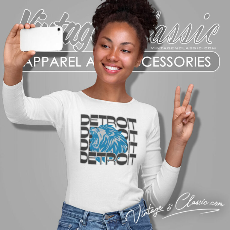 Detroit Lions Logo Shirt Gift For Super Bowl Long Sleeve Tee Detroit Lions Logo Shirt Gift For Super Bowl Long Sleeve Tee