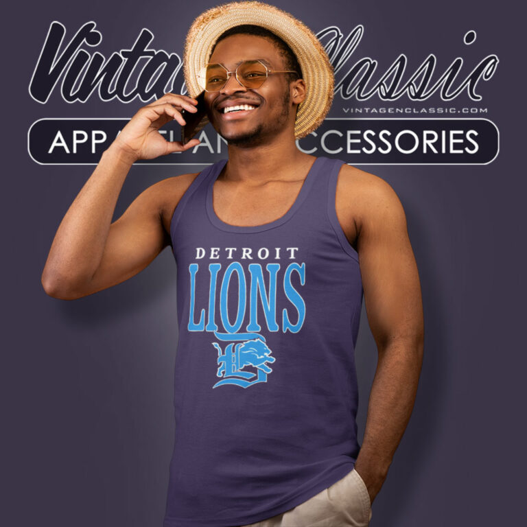 Detroit Lions Logo Vintage Tank Top Racerback Detroit Lions Logo Vintage Tank Top Racerback