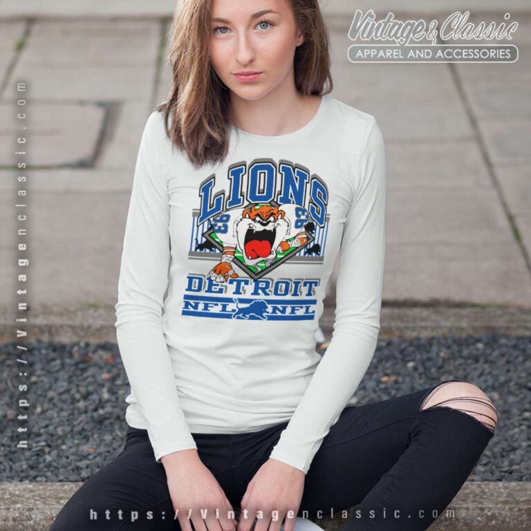 Detroit Lions Looney Tunes Taz Long Sleeve Tee Detroit Lions Looney Tunes Taz Long Sleeve Tee