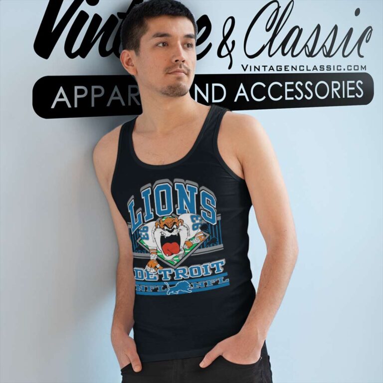 Detroit Lions Looney Tunes Taz Tank Top Racerback Detroit Lions Looney Tunes Taz Tank Top Racerback