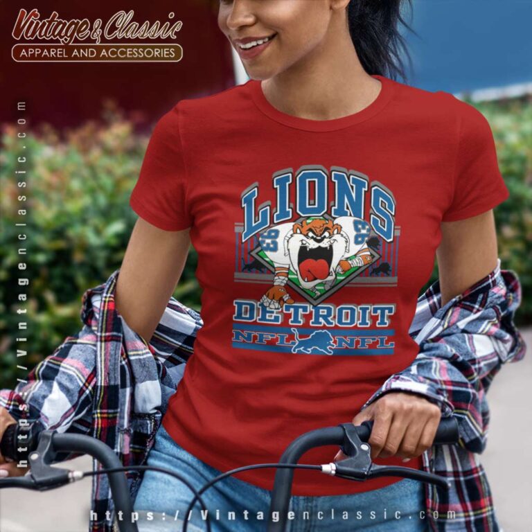 Detroit Lions Looney Tunes Taz Women TShirt Detroit Lions Looney Tunes Taz Women TShirt