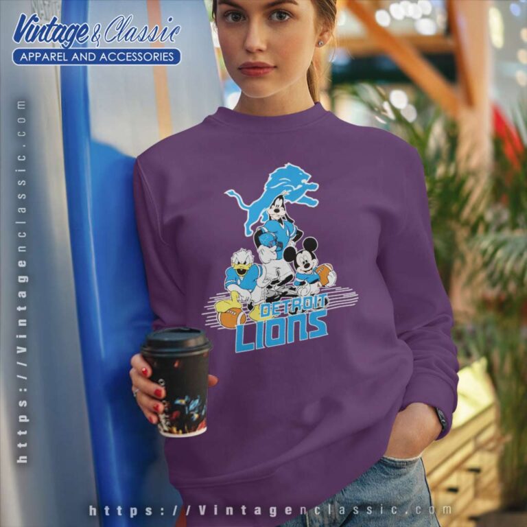 Detroit Lions Mickey Mouse Donald Duck Goofy Sweatshirt Detroit Lions Mickey Mouse Donald Duck Goofy Sweatshirt
