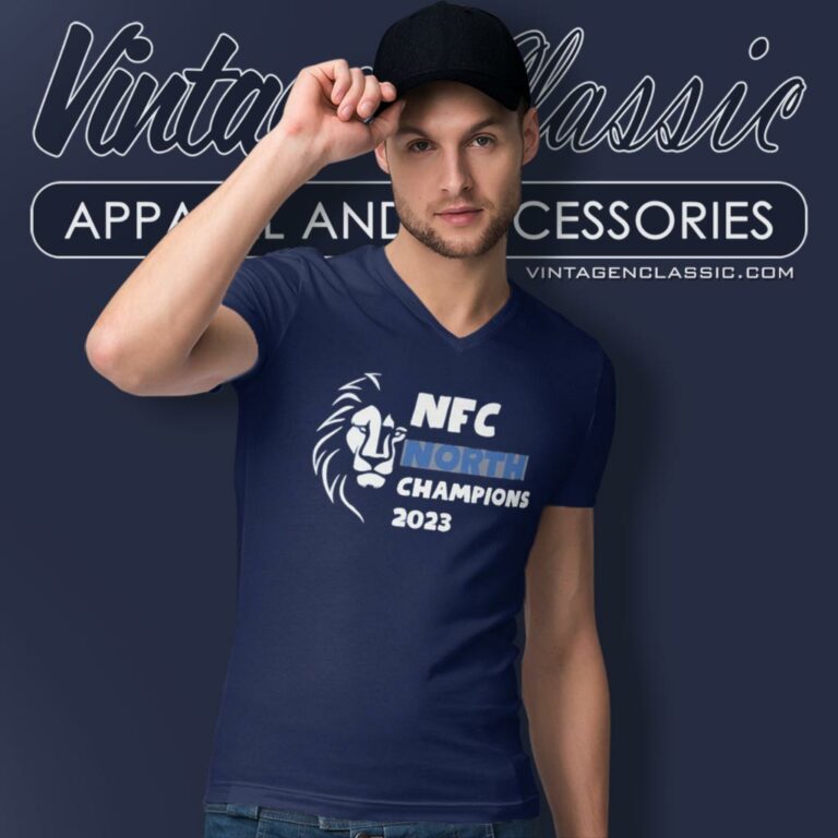 Detroit Lions Nfc North Champions 2023 V Neck TShirt Detroit Lions Nfc North Champions 2023 V Neck TShirt
