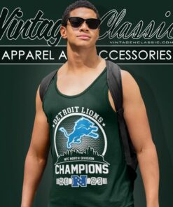Detroit Lions Nfc North Division Champions Skyline Tank Top Racerback 1