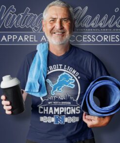 Detroit Lions Nfc North Division Champions Skyline V Neck TShirt 1