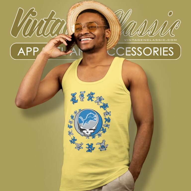 Detroit Lions Nfl Grateful Dancing Bears Tank Top Racerback Detroit Lions Nfl Grateful Dancing Bears Tank Top Racerback