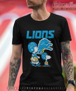Detroit Lions Peanuts Snoopy Charlie Brown And Woodstock T Shirt