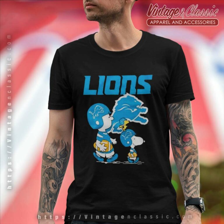 Detroit Lions Peanuts Snoopy Charlie Brown And Woodstock T Shirt Detroit Lions Peanuts Snoopy Charlie Brown And Woodstock T Shirt