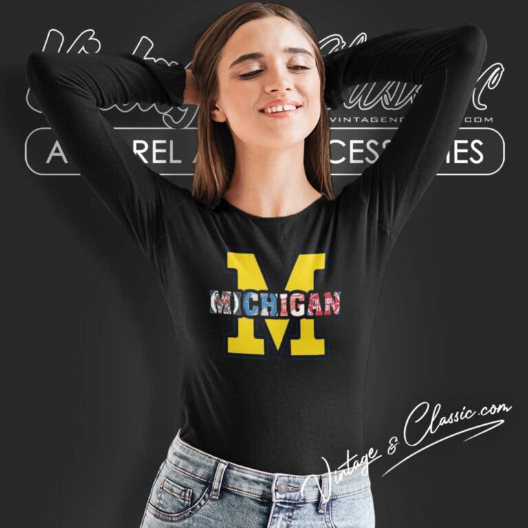 Detroit Lions Red Wings Michigan Wolverines 2024 Long Sleeve Tee Detroit Lions Red Wings Michigan Wolverines 2024 Long Sleeve Tee