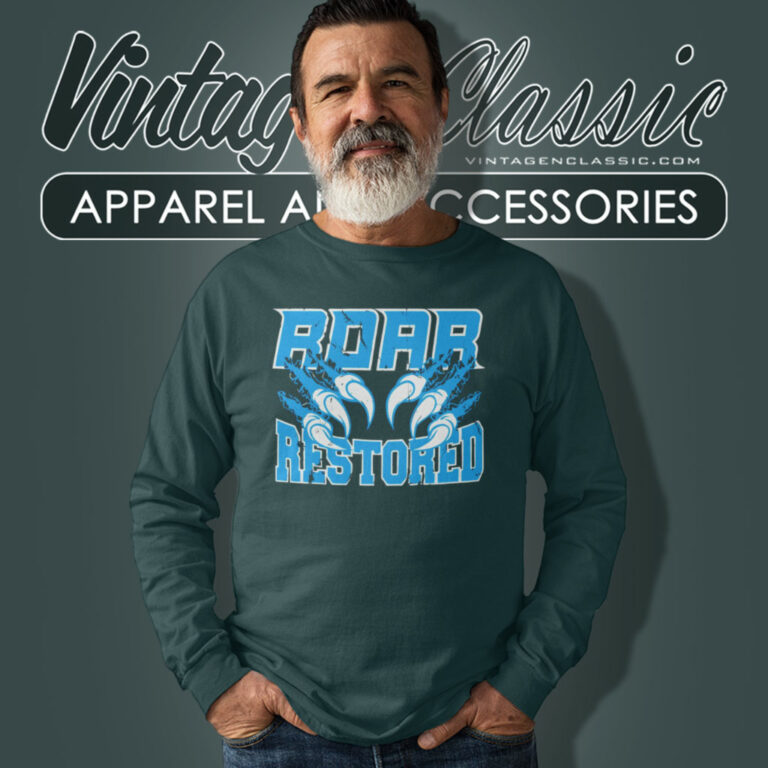 Detroit Lions Roar Restored Shirt Gift For Fans Long Sleeve Tee Detroit Lions Roar Restored Shirt Gift For Fans Long Sleeve Tee
