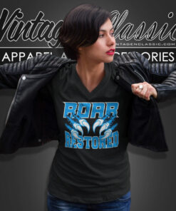 Detroit Lions Roar Restored Shirt Gift For Fans 4 Detroit Lions Roar Restored Shirt Gift For Fans V Neck TShirt