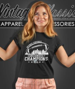 Detroit Lions Shirt 2023 Detroit Football Skyline Nfc North Champions 6 Detroit Lions Shirt 2023 Detroit Football Skyline Nfc North Champions Women T Shirt