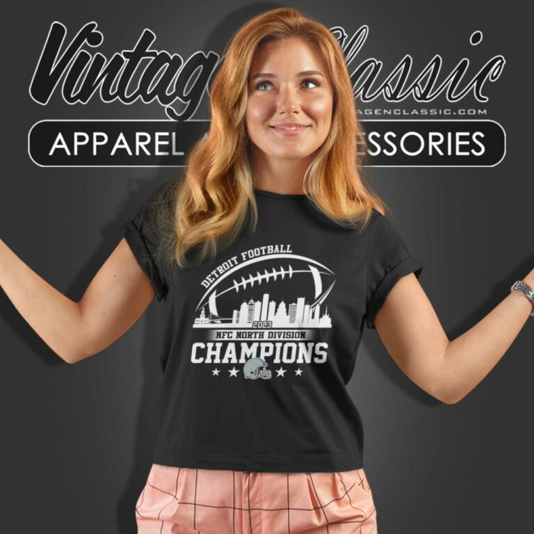 Detroit Lions Shirt 2023 Detroit Football Skyline Nfc North Champions Women T Shirt Detroit Lions Shirt 2023 Detroit Football Skyline Nfc North Champions Women T Shirt