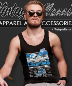 Detroit Lions Shirt 2023 Nfc North Division Champions Signatures Tank Top Racerback