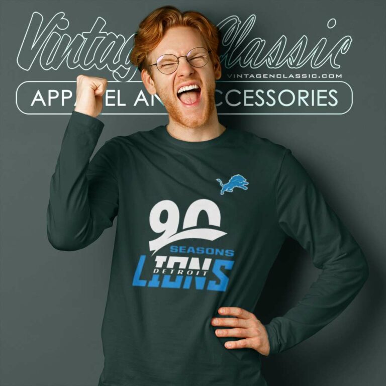 Detroit Lions Shirt 90th Seasons Collection Long Sleeve Tee Detroit Lions Shirt 90th Seasons Collection Long Sleeve Tee