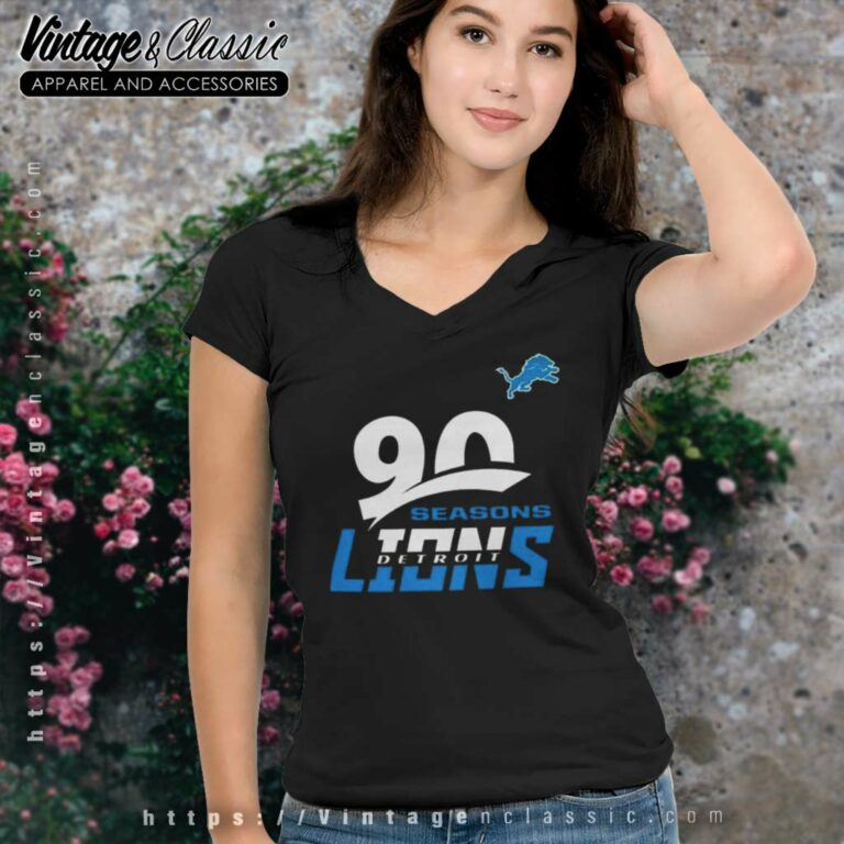 Detroit Lions Shirt 90th Seasons Collection V Neck TShirt Detroit Lions Shirt 90th Seasons Collection V Neck TShirt