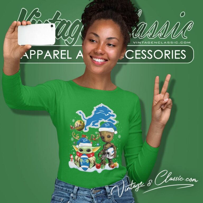 Detroit Lions Shirt Baby Yoda And Groot Santa Christmas Long Sleeve Tee Detroit Lions Shirt Baby Yoda And Groot Santa Christmas Long Sleeve Tee