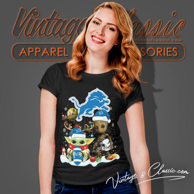 Detroit Lions Shirt Baby Yoda And Groot Santa Christmas Women T Shirt Detroit Lions Shirt Baby Yoda And Groot Santa Christmas Women T Shirt